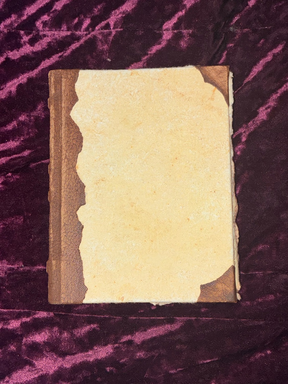 Vintage Style Handmade Journal with Brown Leather Spine